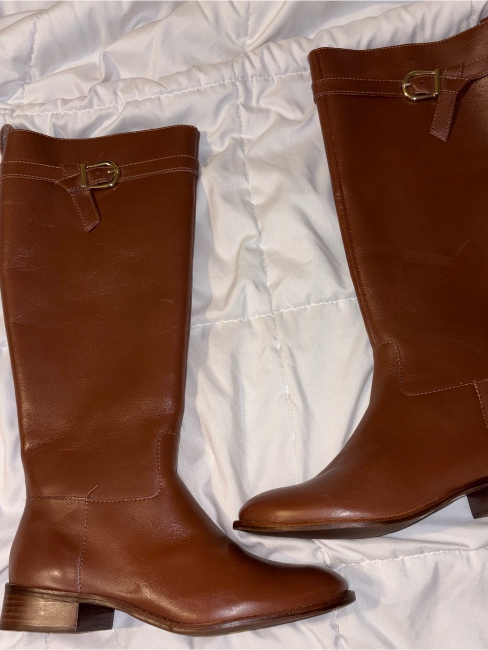 Talbots Chestnut Brown Mid-Calf Leather Riding Boots